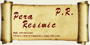 Pera Resimić vizit kartica